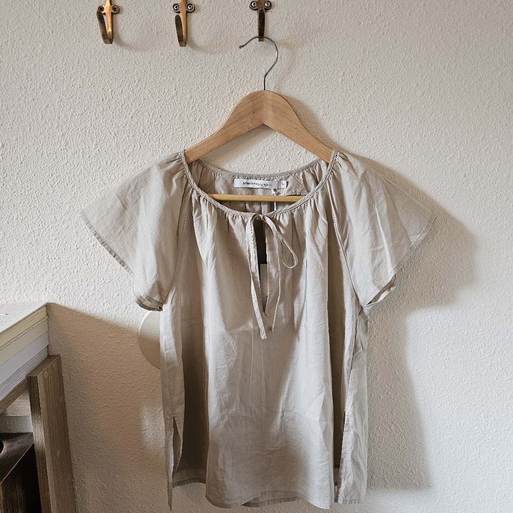 Something To Hold NWT Organic Cotton Rowe Top in Taupe
